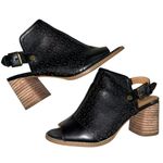 Tommy Hilfiger  Women’s Shoes Black Leather Peep Toe Pumps Sandals Size 7.5 Photo 1