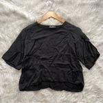 Nation Ltd  black silky sateen Nadia crop top Photo 1