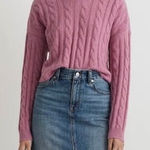 Madewell  (Re)sourced Cashmere Cable-Knit Crop Sweater Light Petunia Pink Size L Photo 0
