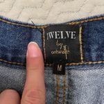 Twelve Lace Up Side Button Fly Cut Off Jean Shorts Womens M Festival Blue Denim Size M Photo 2