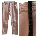 ZARA  Baby Pink Stretchy Distressed Skinny Jean Size 10 Photo 4