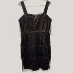 NWT RED DOT BOUTIQUE Black Sequin Fringe Tassel Mini Dress Photo 3