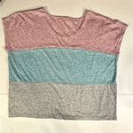 Kensie Kenzie Tricolor Capped Sleeve Women’s Shirt Size Medium Casual Top Pre-owned Photo 5