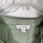 Blu Pepper  Light Matcha Green Metallic Polka Dot Henley Button Blouse Large L Photo 2