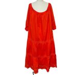 Kate Spade NWT Broom Street X  Poplin Off Shoulder Dress Cherry Pepper Size XXL Photo 3