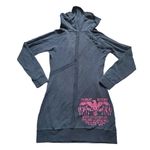 Rocawear VTG Hoodie Dress Women Large Sweatshirt Y2K Brown Bedazzled Punk Rock Photo 1