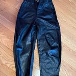 We The Free  Barrel Black Leather Jeans Photo 0