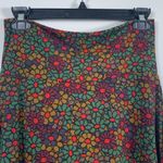 LuLaRoe  Azure Multicolor Floral Green Purple Skirt A-Line Size Small EUC #0368 Photo 2