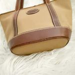 HUNTING WORLD | Canvas Leather Tote Bag Zipper Top Taupe Tan Brown Trapeze Photo 5