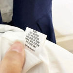 Lauren James Size M Livingston Dress Navy Seersucker Back Bow Preppy Photo 3