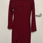 Maroon Sweater Dress With Belt Red Size L Photo 2