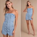 Dolls Kill Strapless Denim Mini Dress Photo 1