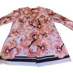 Alfani PINK, BLACK & WHITE FLORAL PRINT NEOPRENE MID LENGTH BLAZER (L) Photo 8