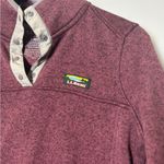 LL Bean 1/4 Snap Fleece Pullover Sweater Women's Size Small Regular Maroon Purple Photo 3