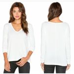 Rag and Bone  Theo Long Sleeve V Neck Tee in Bright White Size Large Photo 1