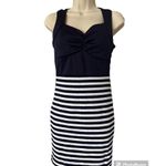 Womens Cocktail Party Mini Dress Navy White stripe size Small NWT Blue Photo 0
