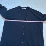 Organic John Patrick Perfect Cardigan Sweater Wool Cashmere Medium Black Photo 4
