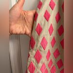 Stunning BODEN British Embroidered Pink Diamonds Tan Skirt w Pockets Skirt 8R Size 10 Photo 2