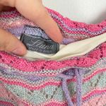 Vintage Womens L Pink Pastel Stripe Crochet Midi Skirt Fairycore Boho Beach Y2K Size L Photo 3