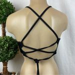 Shade & Shore  Black Ribbed Underwire Strappy Bikini Swim Top 34B Photo 3