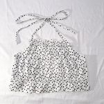 Halter Top Polka Dot Hearts White Size M Photo 2