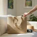 Christian Dior  Parfums Large Straw/ Raffia Tote Bag GWP / VIP Gift New Photo 1