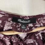 Madewell  Splitneck Puff-Sleeve Dress in Olivia Floral Dark Fig Sz XL NWT Gift Photo 7