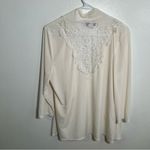 Emma & Olive Open Front Cascade Cardigan White Lace XL Photo 3