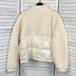 Fabletics Nelly Mixed Media Teddy Pullover Jacket Cream XL Half Zip Photo 9