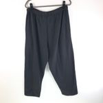 Roamans Sweatsuit Set Top Pants Scoop Neck Pull On Gray Black L 18/20 Petite Size 18P Photo 3