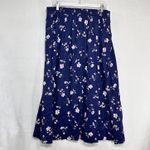 VTG TR Bentley Plus 24 Blue Pink Floral Midi Skirt Summer Resort Cottage Fairy Photo 2