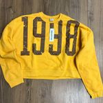 Urban Outfitters  $49 Yellow Gold Brown 1998 Crew Neck Sweater Sweatshirt Preppy Photo 3