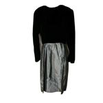 Vintage Lloyd Williams Size 10 Black Velvet & Silver Metallic Dress W/ Belt 20c Photo 1