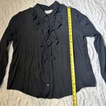 Evys Tree Size 1X Black Savannah Ruffle Front Blouse Shirt Career Church Date Photo 4