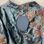 ECI  women's size 14 blue velour floral dress sleeveless asian kimono large Photo 5