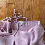 The Clothing Company pink mauve pastel purple cowl neck wrap bow formal mini dress Photo 3