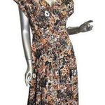 Vintage 1950s Cotton Floral Fall Printed Dress Medium Photo 0