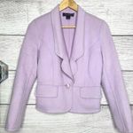 St. John Lavender Purple Cashmere Wool Blend Fitted Blazer Jacket Size 2 Luxury Photo 0