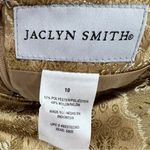 Jaclyn Smith  gold jacquard knee length 10 shiny office party work holiday vtg Photo 4