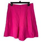 Akris Punto Shorts Women 8 Pink Pleated Linen Blend High Rise Luxury Lagenlook Photo 0