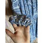 White House | Black Market Women Blue Casual Dress SZ 2 Split Sleeve Smocked Waist Photo 5