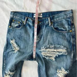 One Teaspoon  Light Wash Distressed Straight Leg Ankle Cotton Jeans Size … Photo 12