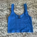 Suzette Collection Blue Ribbed Crop Top Photo 2
