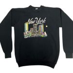 Vintage 90's New York Graphic Black Sweatshirt Size XL Photo 0