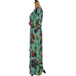 Anthropologie Label of Love Floral Maxi Dress Tassel Tie Neck Bohemian Resort Green Size L Photo 1