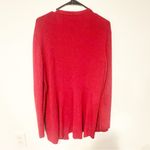 Eileen Fisher  Size Large Red Wool Thick Knit Open Front Knit Sweater Cardigan Photo 4