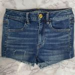 American Eagle Blue Distressed Custom Cutoff Shorts 2 Photo 0