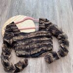 ZARA  corset tulle long sleeve ruched crop‎ top women’s size S Photo 6