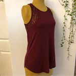 SO New  Womens Tank Top Burgundy w/ Lace-Trim size M Photo 1