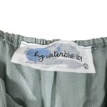 Big Water Blue Sky Babydoll Crop Top Womens S Sage Smocked Sleeveless Milkmaid Photo 3